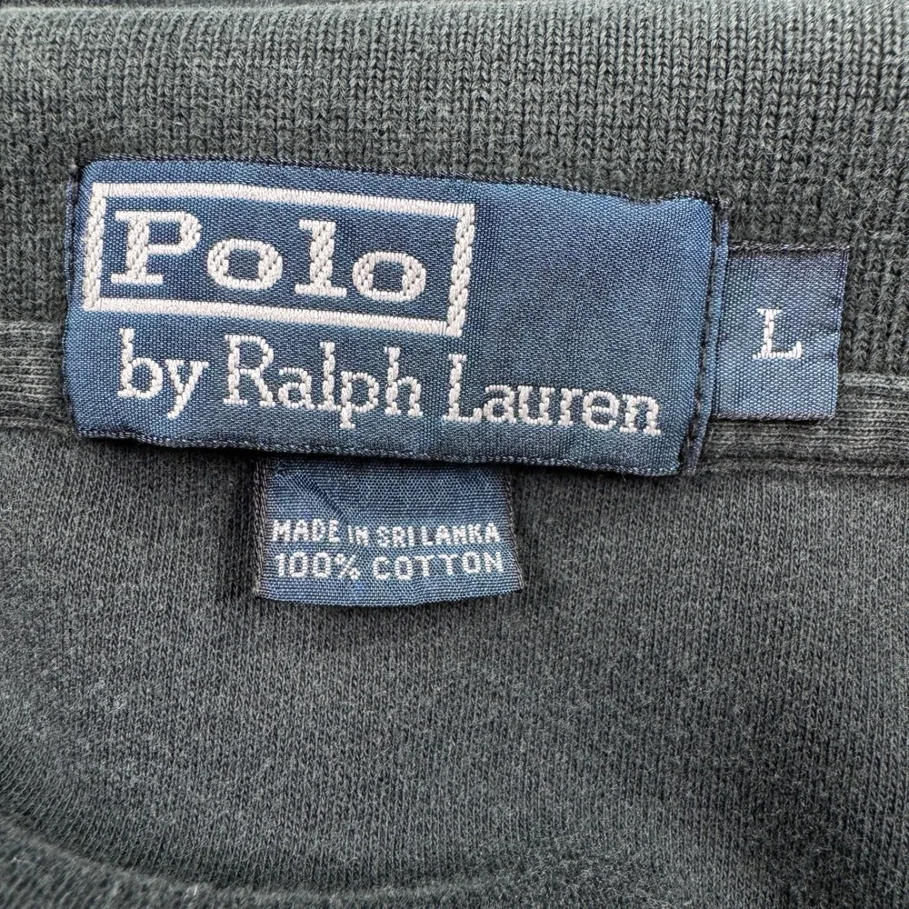 Polo Ralph Lauren Mens Polo Shirt Classic Fit Black Large Red Pony Logo Cotton